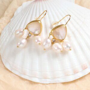 Julie Vos Gold Aquitaine Pearl Drop Earrings